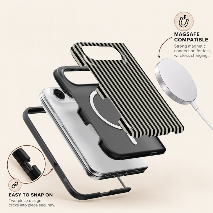 Noir Pinstripe – iPhone Duo Case