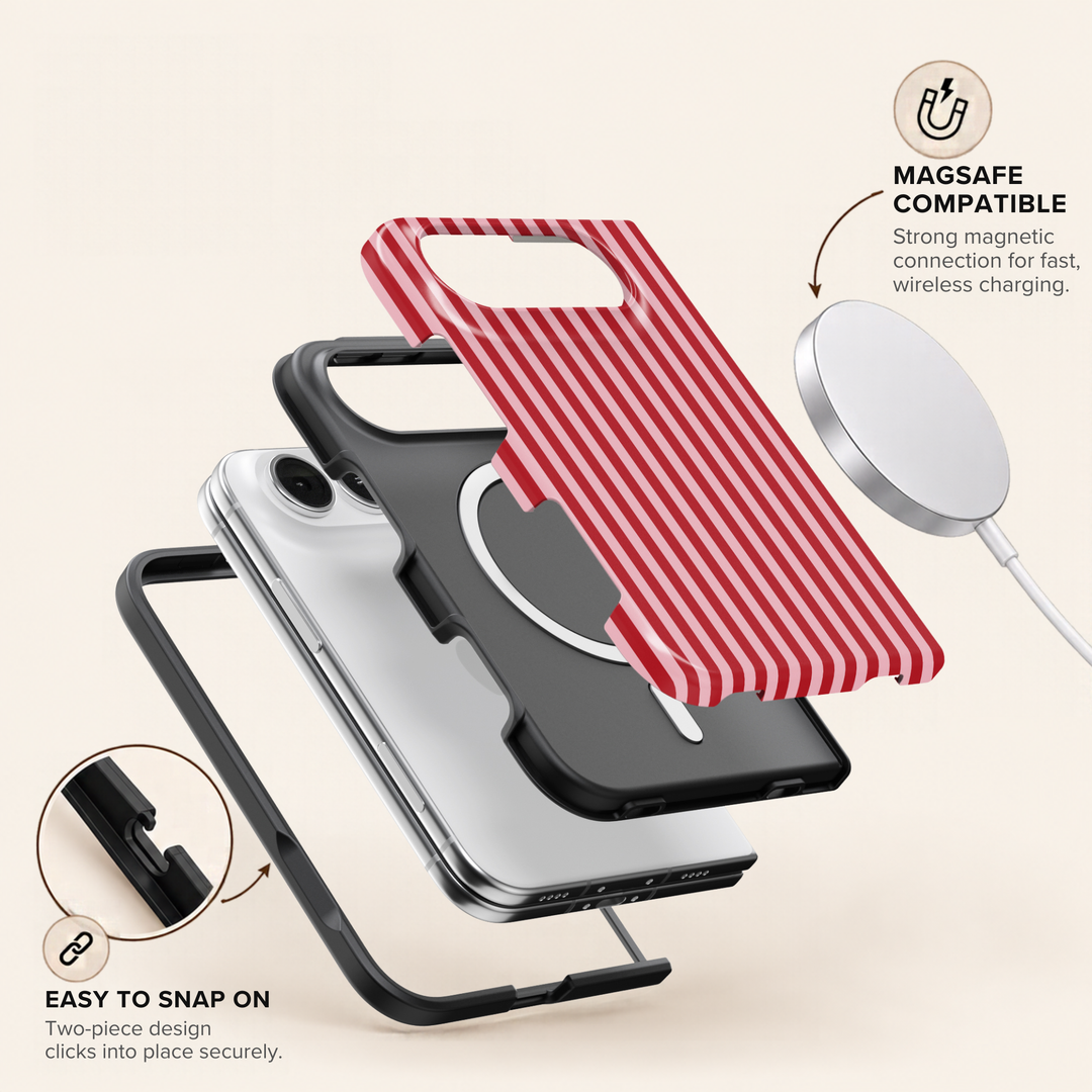 Cherry Pinstripe – iPhone Duo Case