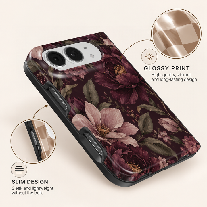 Burgundy Whispers – iPhone Duo Case