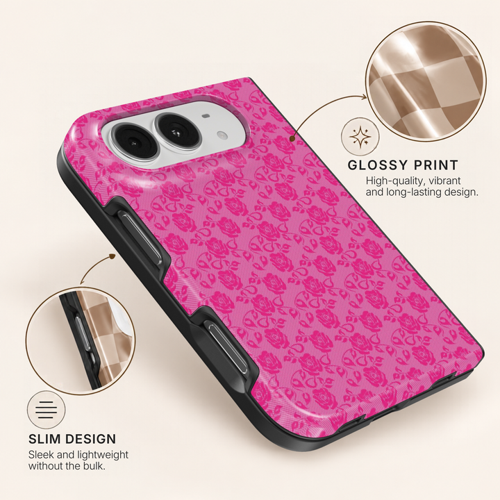 Pink Rose Lace – iPhone Duo Case