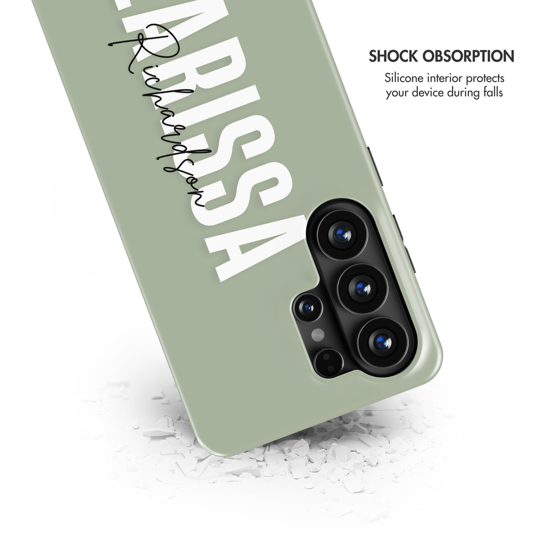 Bold Name + Signature Custom Name Tough Galaxy Case