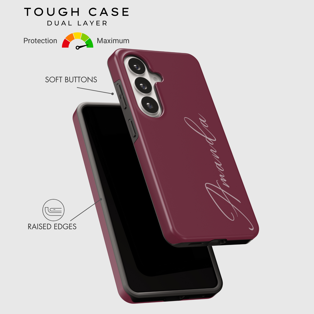 Elegant Script Custom Name Tough Galaxy Case