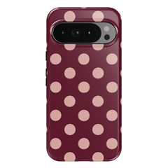 Burgundy Blush Polka