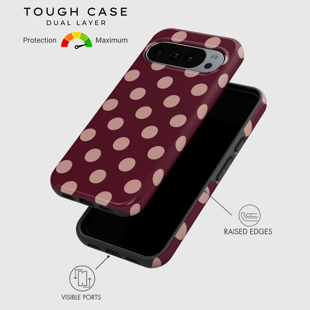 Burgundy Blush Polka