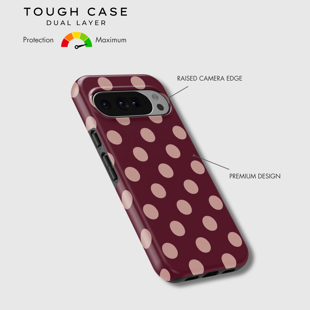 Burgundy Blush Polka