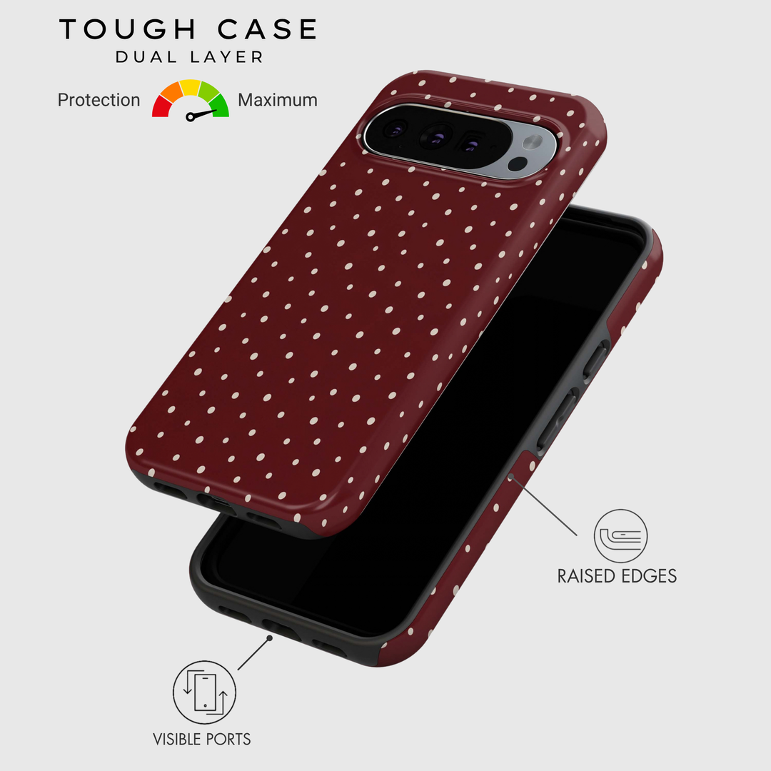 Burgundy Polka Dots