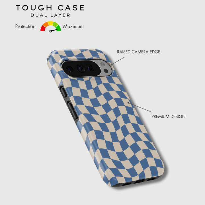 Wavy Blue Checkered