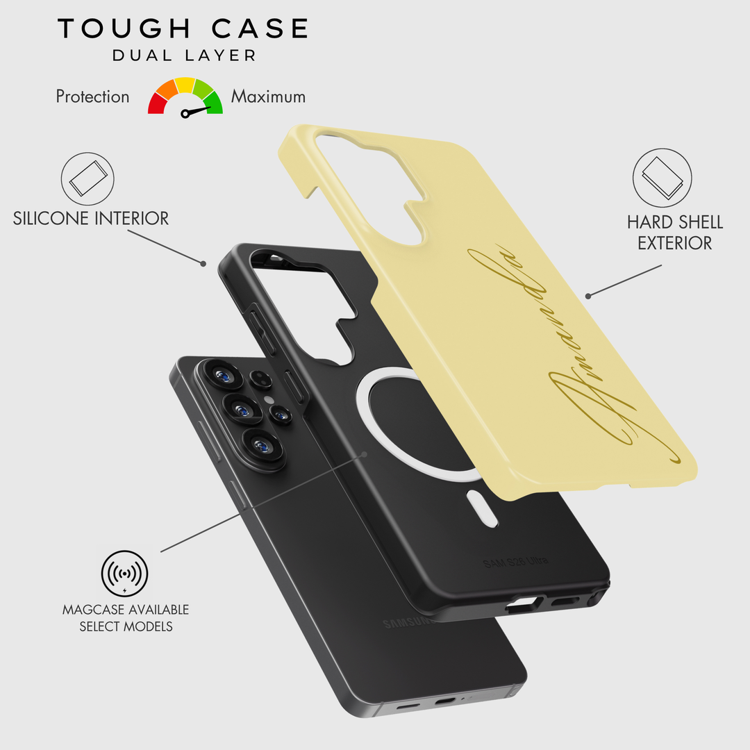 Elegant Script Custom Name Tough Galaxy Case