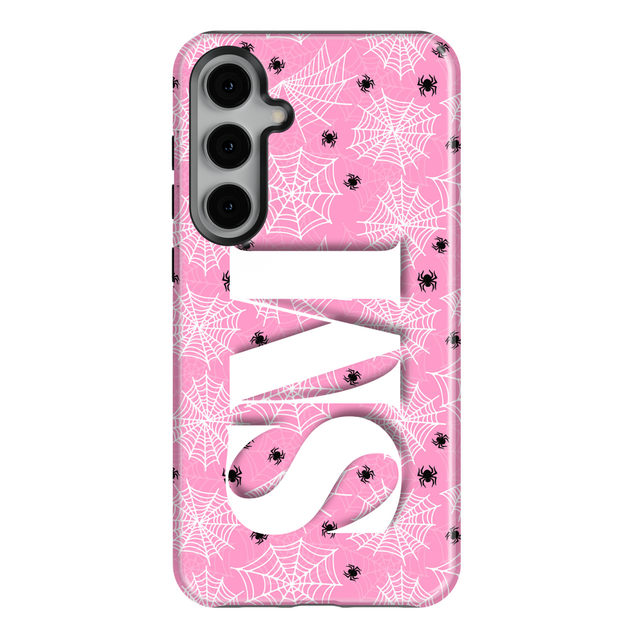 Pink Spiderweb Galaxy Case – Cute Halloween Tough Phone Cover