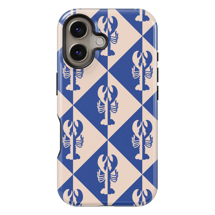 lobster checkered iPhone 16 Pro Max MagSafe case with bold seafood pattern, protective summer coastal aesthetic phone case for iPhone 15 Pro and iPhone 16e