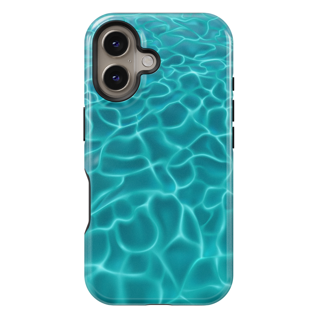 Aqua water ripple MagSafe iPhone 16 Pro Max case with pool ocean texture, protective summer aesthetic phone case for iPhone 15 Pro and iPhone 16e