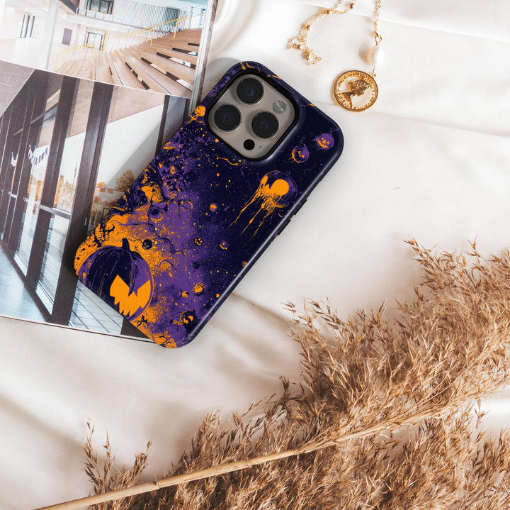 Halloween Drip Pumpkin iPhone Case – MagSafe Compatible iPhone 16 Pro Max Case for Women and Girls