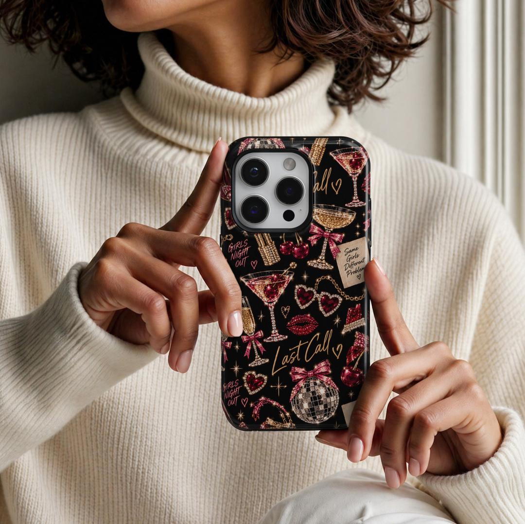 CASELIX Last Call iPhone 18 Pro Max tough phone case featuring a glamorous black girls&