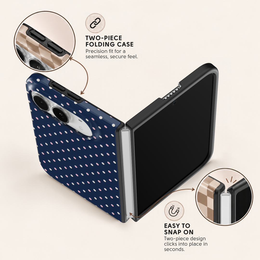 Navy Polka – iPhone Duo Case