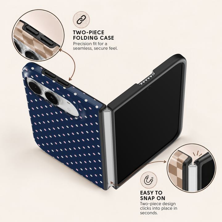 Navy Polka – iPhone Duo Case
