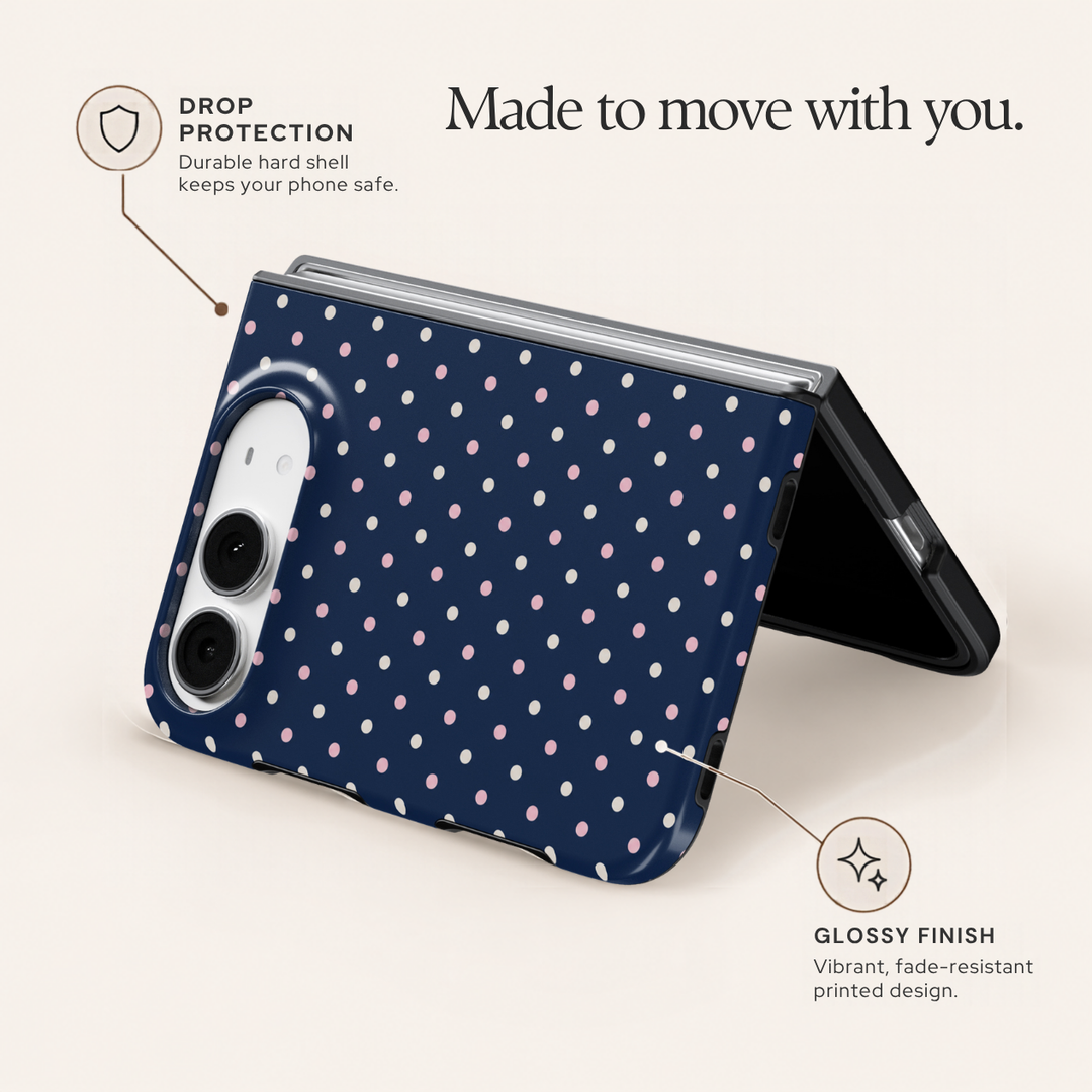 Navy Polka – iPhone Duo Case