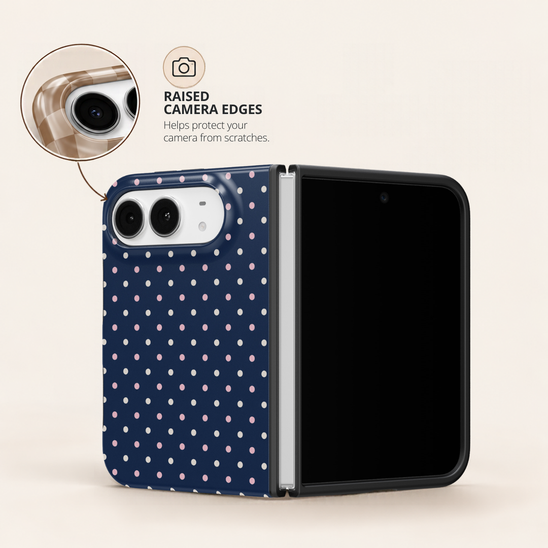 Navy Polka – iPhone Duo Case