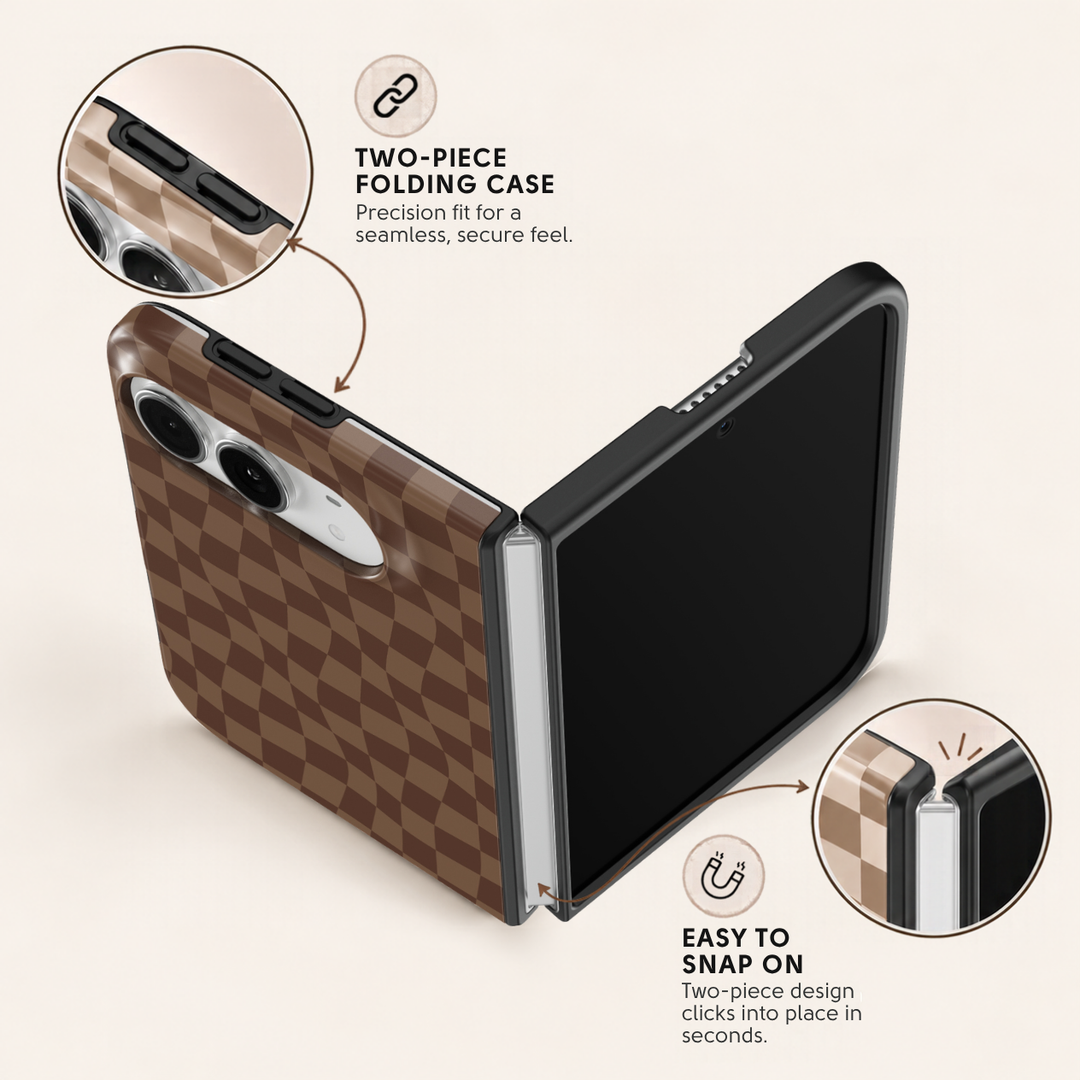 Mocha Wave Check – iPhone Duo Case