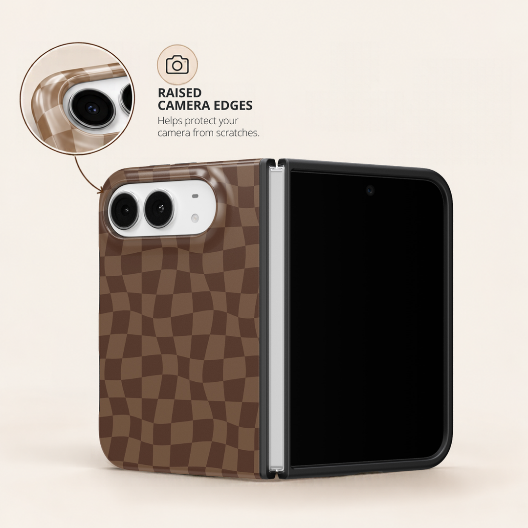 Mocha Wave Check – iPhone Duo Case