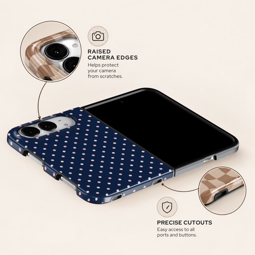 Navy Polka – iPhone Duo Case