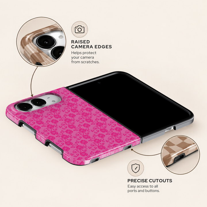 Pink Rose Lace – iPhone Duo Case