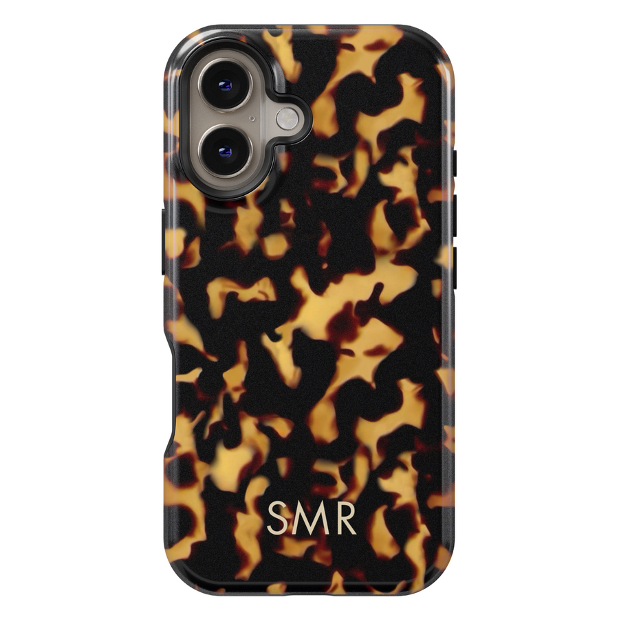 Tortoiseshell MagSafe iPhone 16 Pro Max Case for Women – Chic Girly Phone Case with Monogram SMR