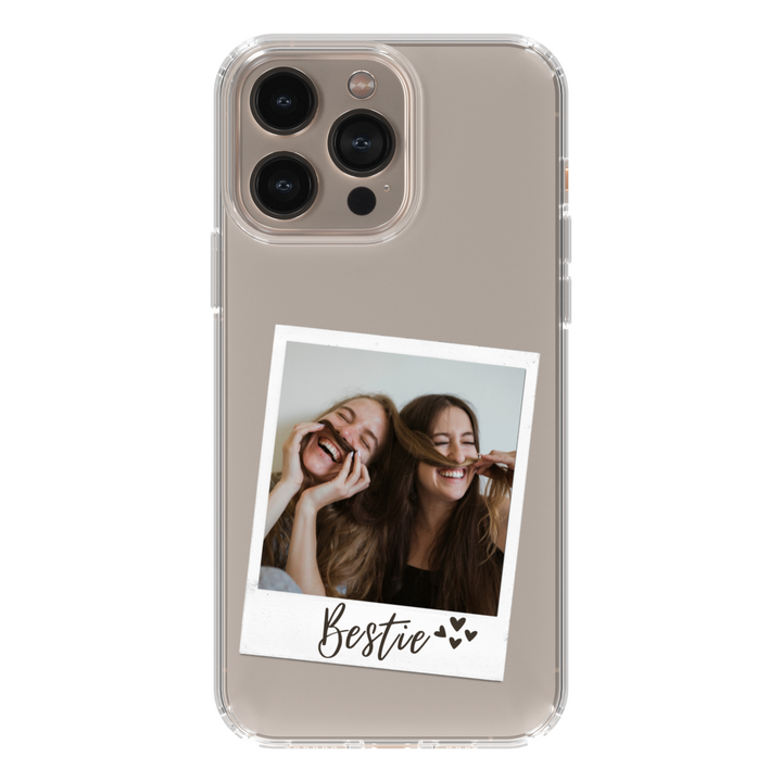Personalized iPhone case with custom film strip photo design. Create a unique memory phone cover featuring your favorite pictures. Compatible with iPhone 15, 14, 13, 12 Pro Max.