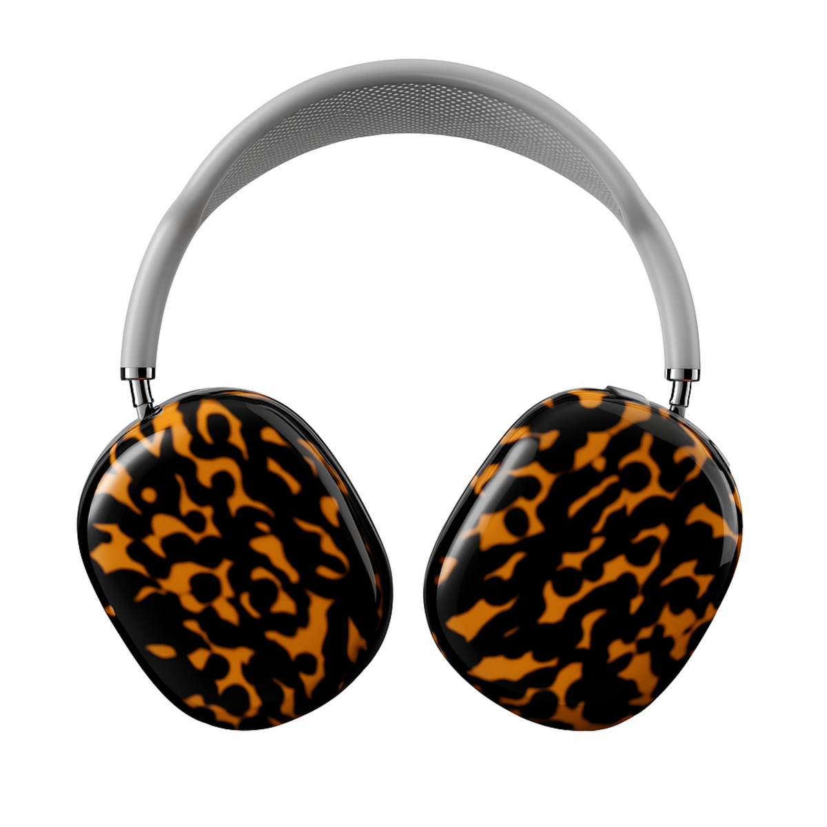 Tortoise AirPods Max cover, minimalist and vibrant headphone skin for Apple AirPods Max, bold aesthetic tech accessory.
