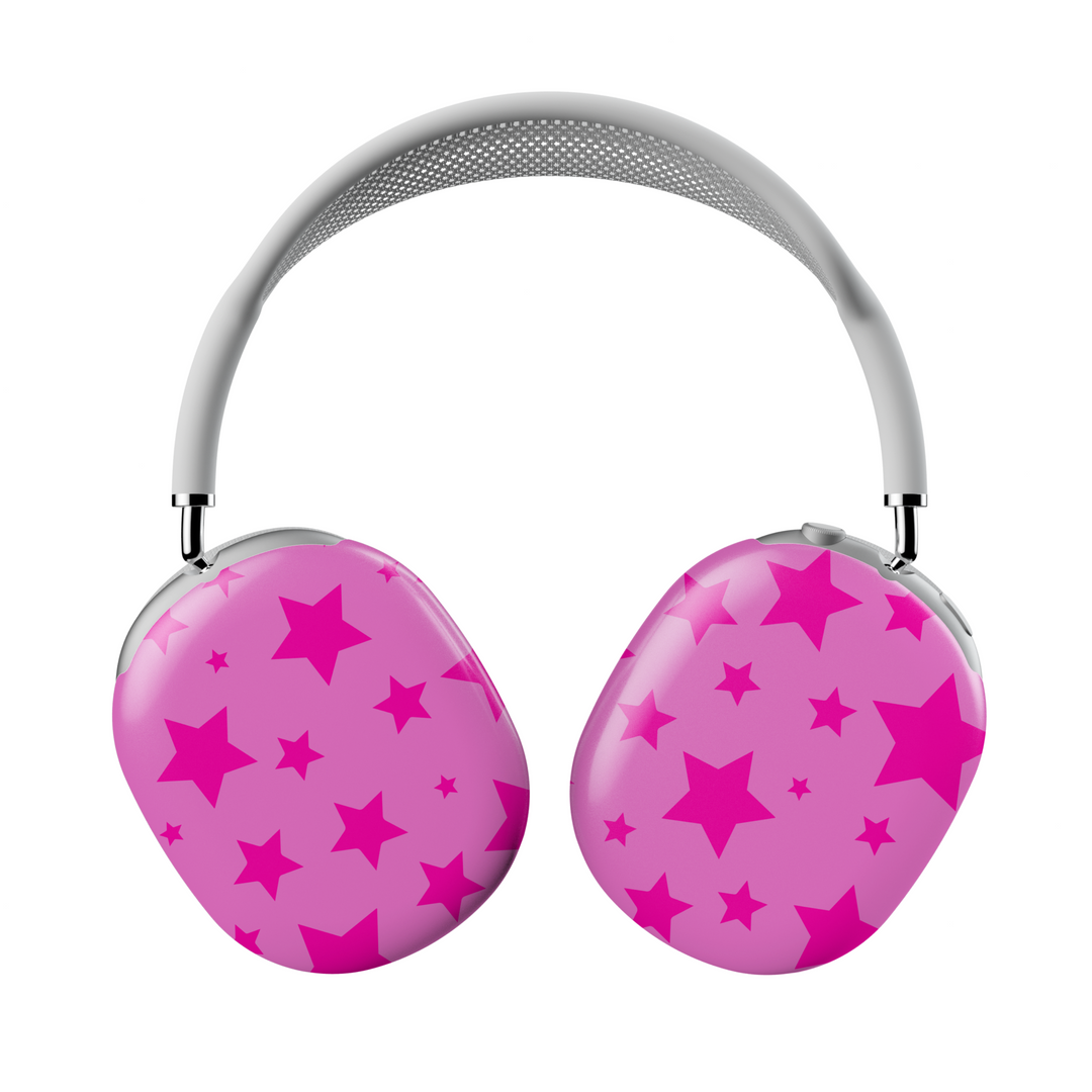 Girly AirPods Max cover with Pink pattern, cute aesthetic AirPods Max skin, protective case for Apple AirPods Max headphones.