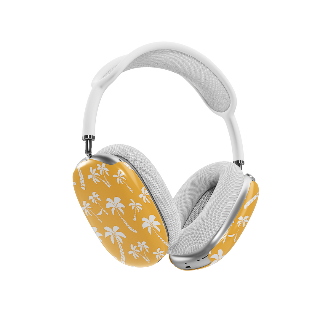 Summer AirPods Max cover with palm trees pattern, cute aesthetic AirPods Max skin, protective case for Apple AirPods Max headphone
