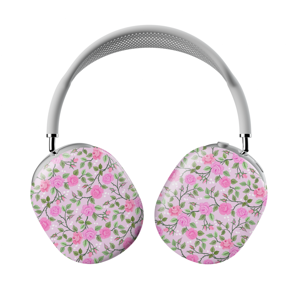 Girly AirPods Max cover with floral pattern, cute aesthetic AirPods Max skin, protective case for Apple AirPods Max headphones.