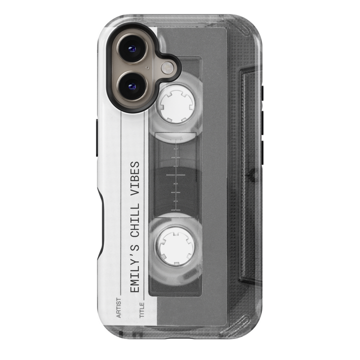 Personalized retro cassette tape iPhone case with clear protective cover, Custom Phone Case with name, Retro iPhone Cover