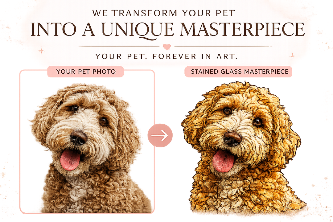 Stained Glass Pet Portrait
