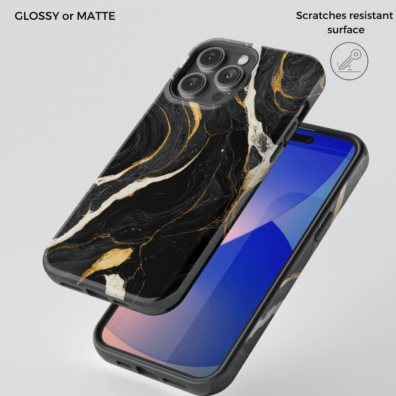 Black Onyx Marble iPhone Case - CASELIX