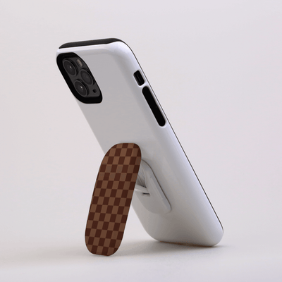 Brown Check Phone Grip Holder - CASELIX