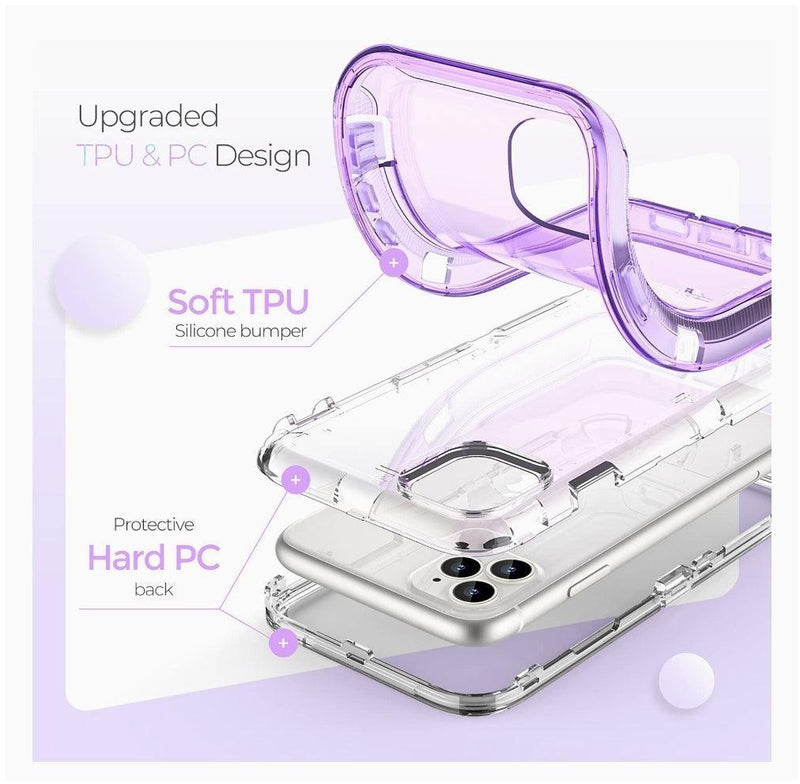 iPhone Case Clear Armor Tough Guard - Purple - CASELIX