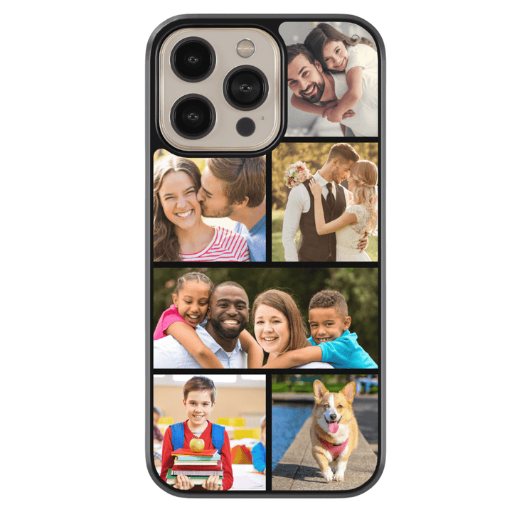 Custom Photo Collage Phone Case for iPhone 15 Pro Max – A personalized phone case featuring a collage of baby and childhood memories. The design showcases multiple custom images in a grid layout, allowing users to create a sentimental keepsake. Ideal for parents, grandparents, and family members, this case offers a unique way to carry cherished moments while providing durable protection. Compatible with iPhone 15 Pro Max, Samsung Galaxy S25, and other models.