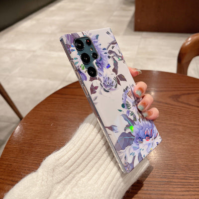 Galaxy Case Floral Electroplated - Purple - CASELIX