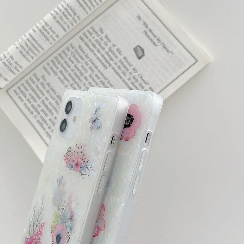 iPhone Case Square Floral Butterfly - Opal - CASELIX