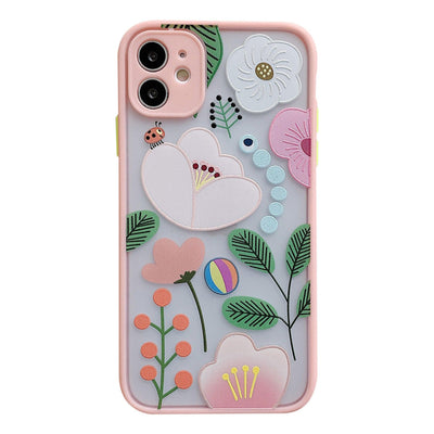 iPhone Case Floral Hybrid - Pink - CASELIX