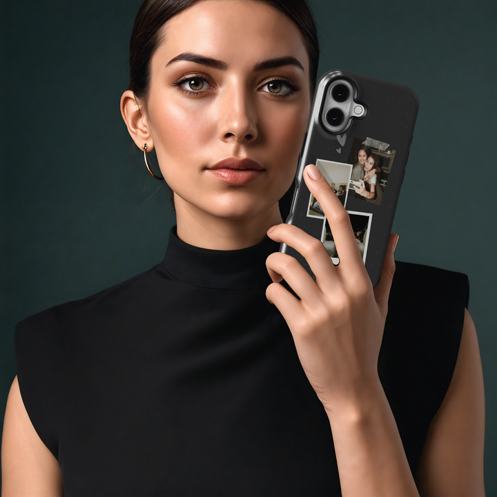 Personalized Photo Collage Phone Case, Custom Polaroid Picture Design, Aesthetic Black Background, Memory Keepsake Cover, Best Friends Moments, Stylish Protective iPhone 16 Case, Samsung Galaxy S25 Ultra, Google Pixel 9 Pro, Slim Durable Shockproof Case