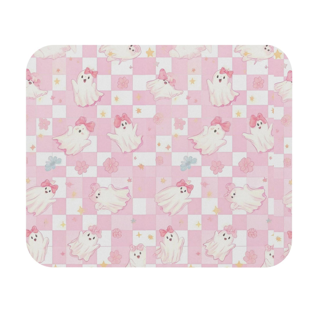 boo ghost, spooky vibes pad, halloween party mousepad, kids halloween gift, spooky season, cute ghost, coquette ghost mousepad, coquette halloween, coquette pink bow, coquette ghost tees, cute ghost mousepad, pink coquette mousepad, pink spooky vibes