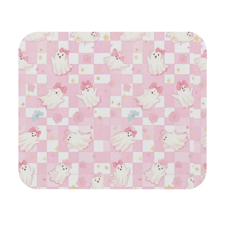 boo ghost, spooky vibes pad, halloween party mousepad, kids halloween gift, spooky season, cute ghost, coquette ghost mousepad, coquette halloween, coquette pink bow, coquette ghost tees, cute ghost mousepad, pink coquette mousepad, pink spooky vibes