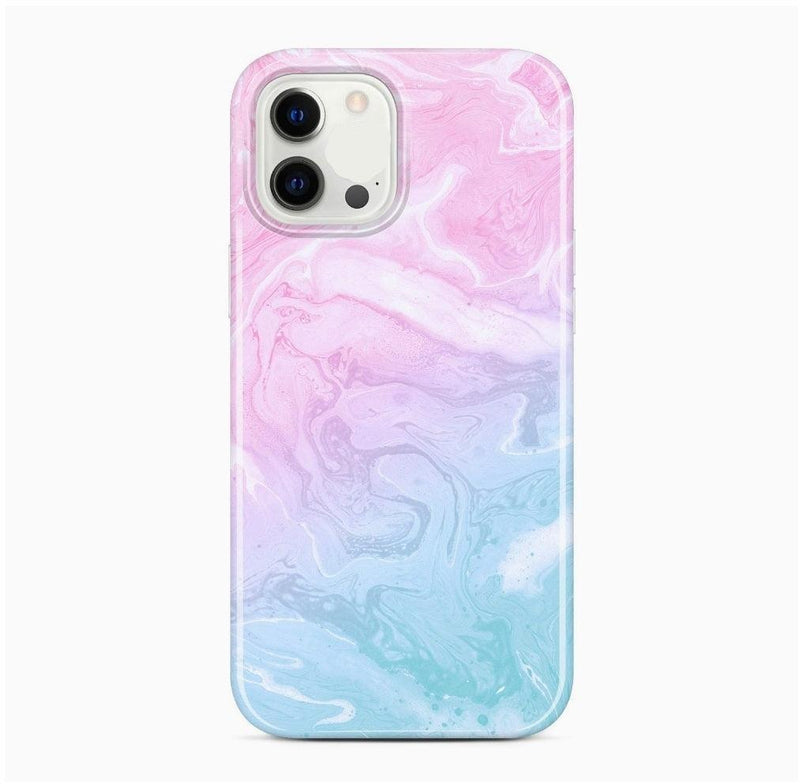 iPhone 11 Case Marble - Pink Blue - CASELIX