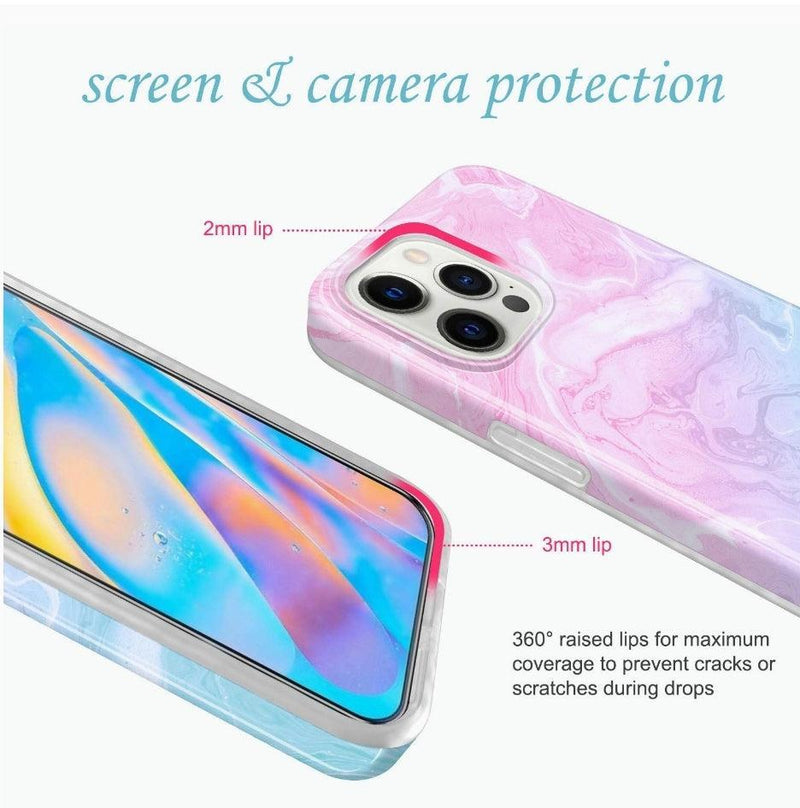 iPhone 11 Case Marble - Pink Blue - CASELIX