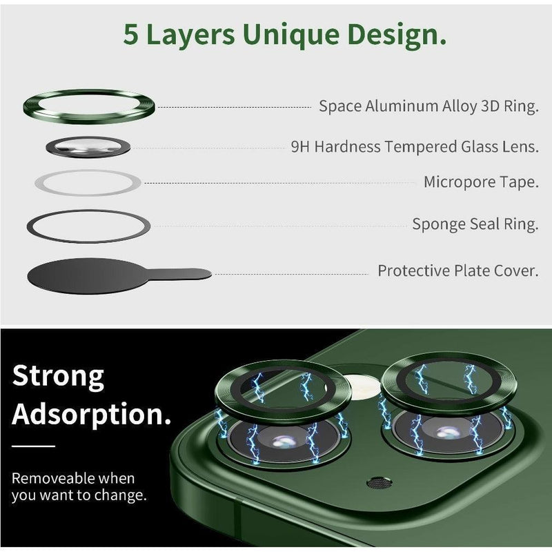 iPhone 13 Camera Lens Protector tempered glass - Alpine Green - CASELIX
