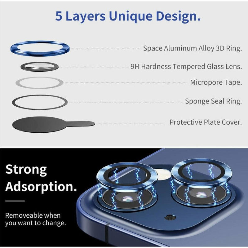 iPhone 13 Camera Lens Protector tempered glass - Blue - CASELIX