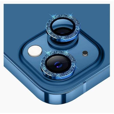 iPhone 13 Camera Lens Protector tempered glass - Blue Glitter - CASELIX