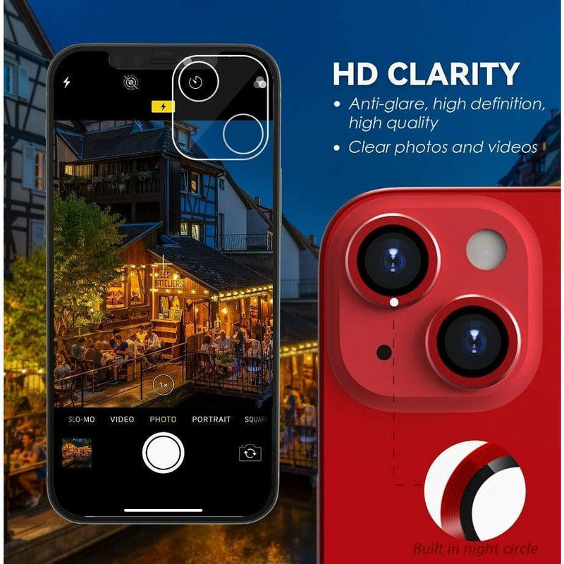 iPhone 13 Camera Lens Protector tempered glass - Red - CASELIX