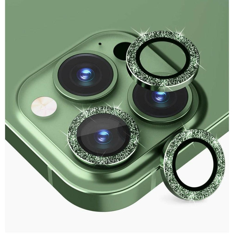 iPhone 13 Pro Camera Lens Protector tempered glass - Green Glitter - CASELIX